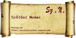 Szőlősi Noémi névjegykártya